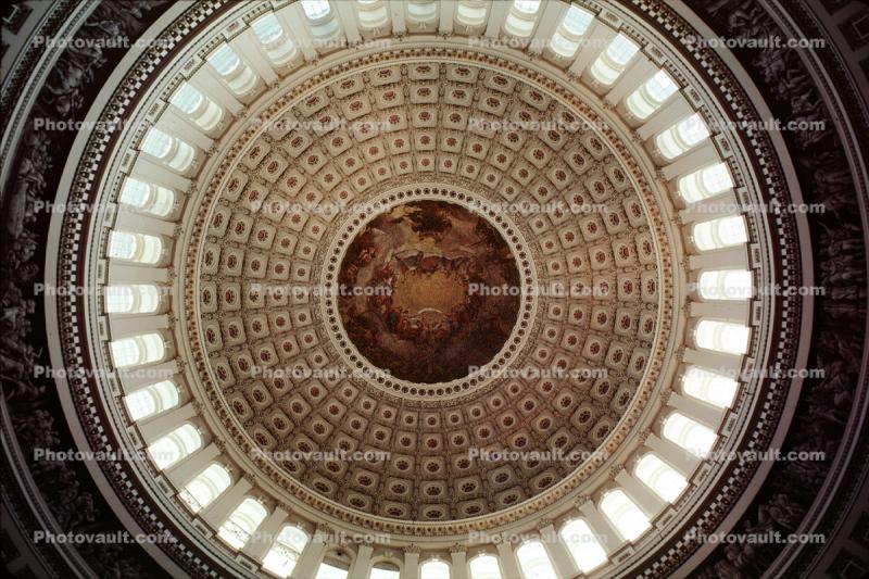 Rotunda, looking-straight-up, United States Capitol, Round, Circular, Circle