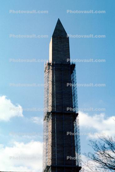 Washington Monument with scaffolding