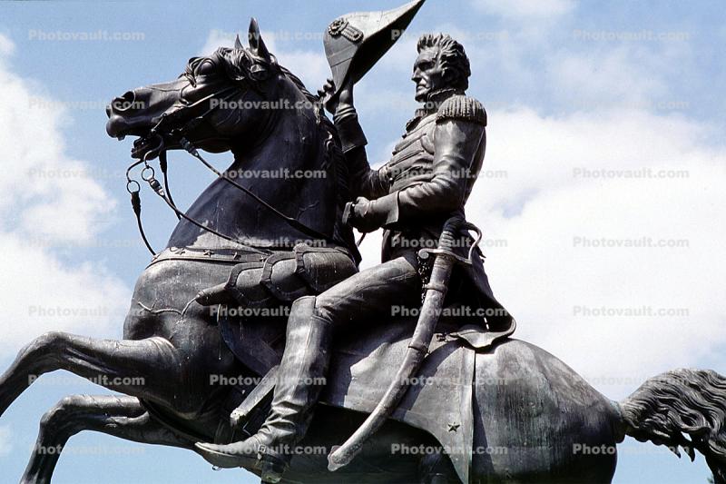 Andrew Jackson Memorial, statue, salute