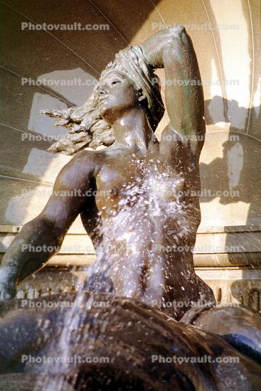 Statue, Statuary, Sculpture, Water Fountain, Library of Congress, Sea Nymph
