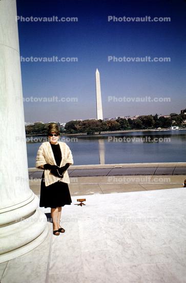Woman with a Fur Coat, Washington Monument, April 1964, 1960s