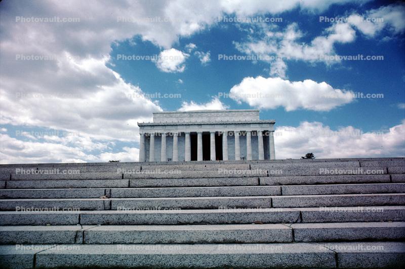 Lincoln Memorial, stairs, steps, clouds