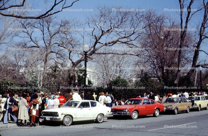White House Fence, cars, March 1978, 1970s