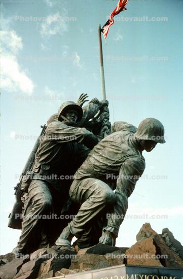 Iwo Jima Memorial, USMC Statue, Statuary, Sculpture, Exterior, Outdoors, Outside, art, artform
