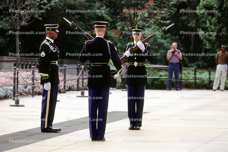 Tomb of the Unknown Soldier, rifle, attention, Arlington National Cemetery