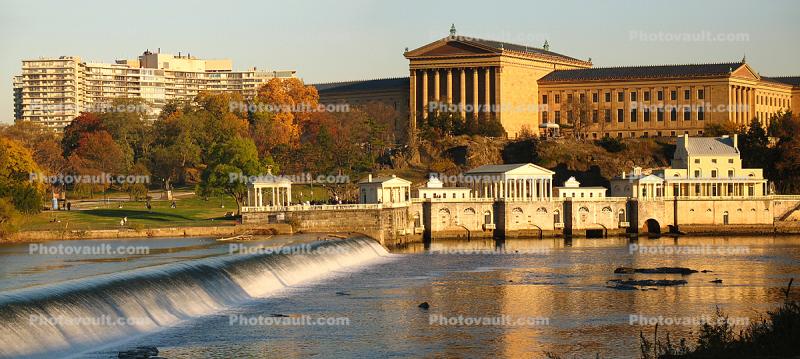 Philadelphia Museum of Art, Panorama, Schuylkill River, landmark building