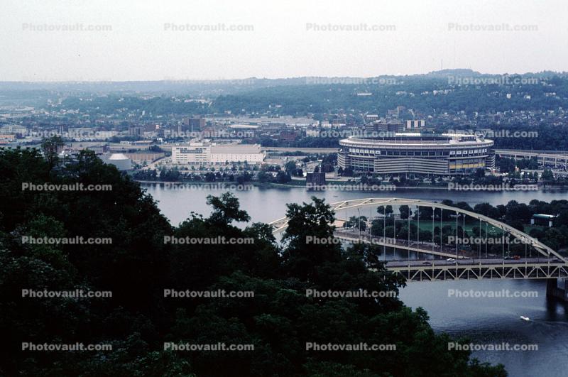 Fort Pitt Bridge, Three River Stadium, Monogahela River, Allegheny River, Pittsburgh