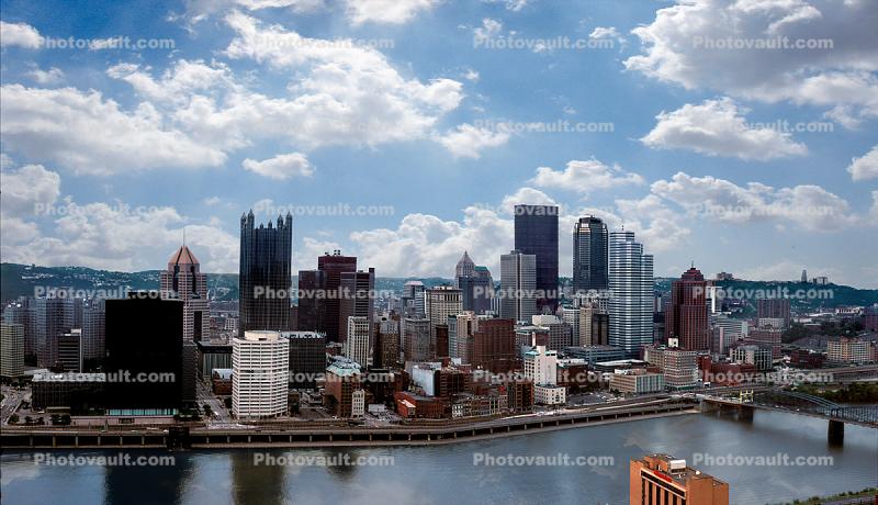 Monogahela River, skyline, downtown, buildings, skyscraper, Pittsburgh