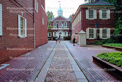Landmark Buildings, Brick, walkway, sidewalk, Philadelphia