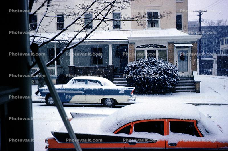 Cars, automobile, vehicles, Frozen, Icy, Winter, 1950s