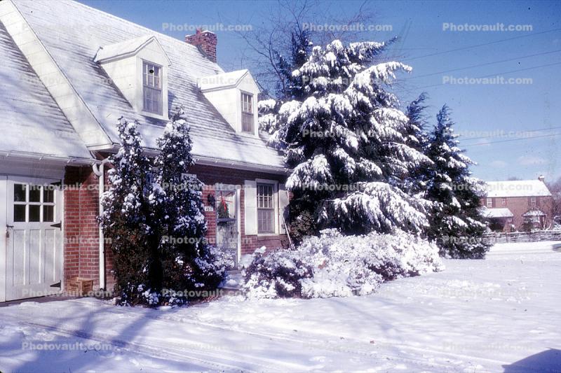 House in the Snow, Havertown, 1956, 1950s