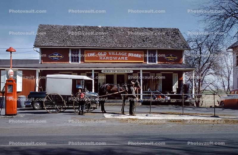 Horse and Buggy, The Old Village Store Hardware store, 1950s