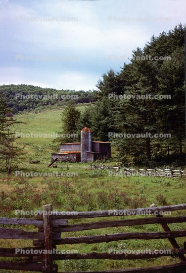Old Farm Building, Wood, Silo, Forest, Fence