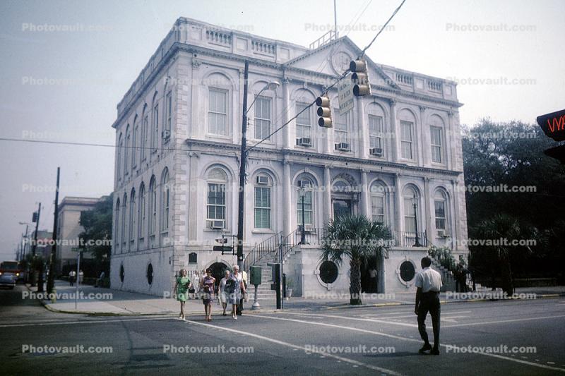 Building, Stop Lights, Crosswalk, Charleston, May 1969, 1960s
