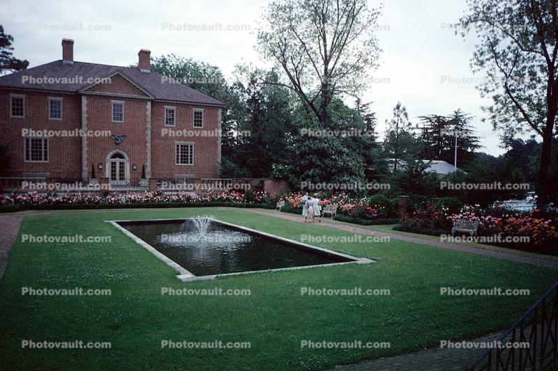 Water Fountain, aquatics, lawn, garden, Williamsburg, Building