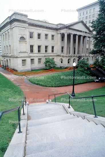 Stairs, Steps, Paths, Old Finance Building, neo-classical building, Capitol Square, Richmond