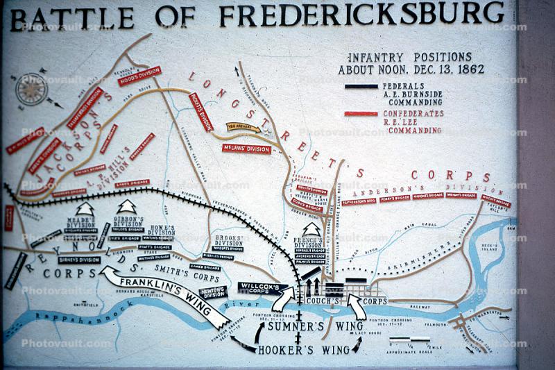 Battle of Fredericksburg, Infantry Positions, Civil War, 13 December 1862
