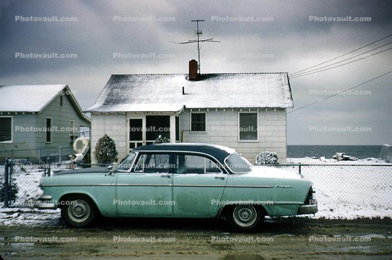 Car, automobile, vehicle, small home, house, Hampton, 1950s