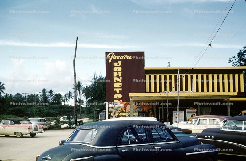 Theatre Johnston, cars, automobile, 1959, 1950s