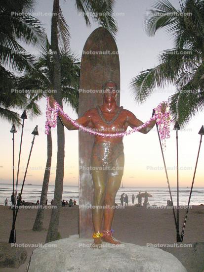 The Duke, Duke Kahanamoku, Waikiki, Honolulu, Surfer, Surfboard