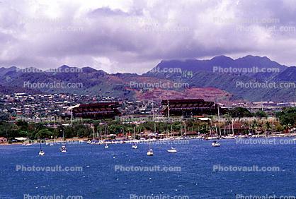 Shore, Shoreline, Coast, Coastal, Mountains, Harbor, Honolulu, Oahu