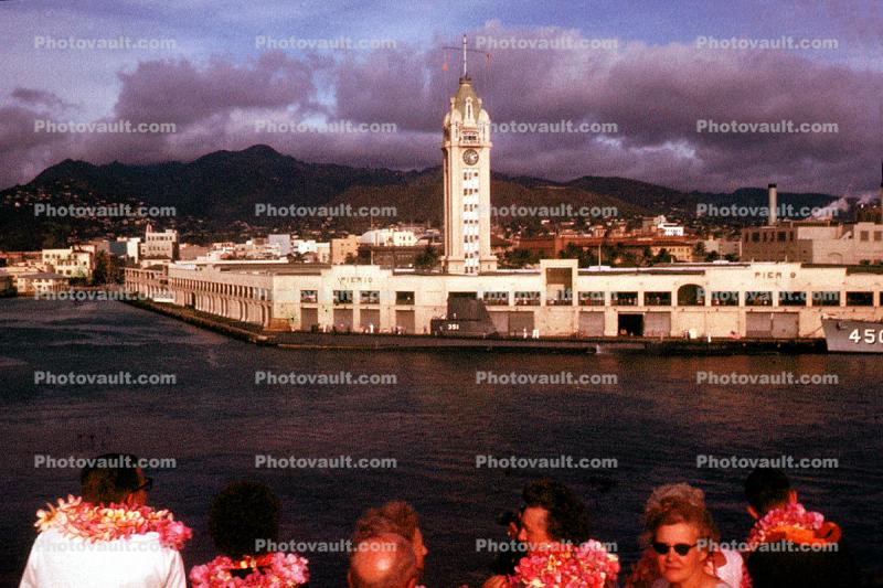 Honolulu Harbor, Dock, Aloha Tower, harbor, docks, landmark building, lighthouse, Honolulu, Oahu