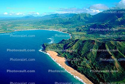shoreline, coast, coastal, coastline, beach, bay, Pacific Ocean, Kauai