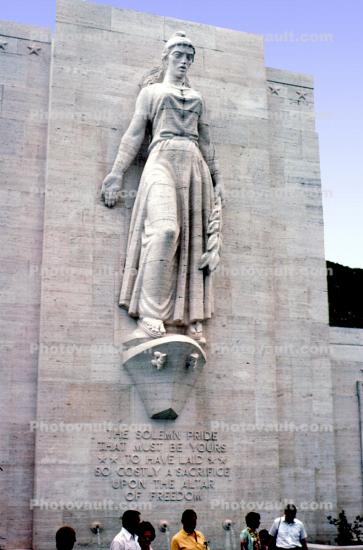 Statue, woman, female, National Memorial Cemetery of the Pacific