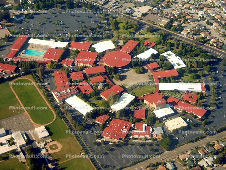 Chabot College, Red Roofs, Fields, College, Urban Sprawl, Hayward