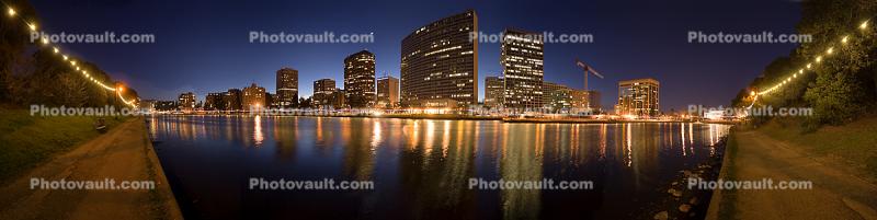 Necklace of Lights, Lake Merritt, Downtown Oakland, Panorama