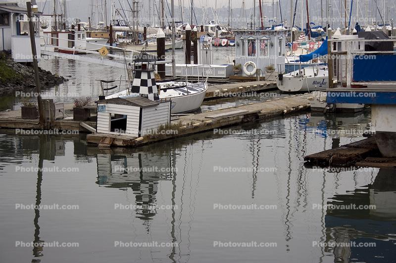 Houseboat, Dock, Harbor, Sausalito