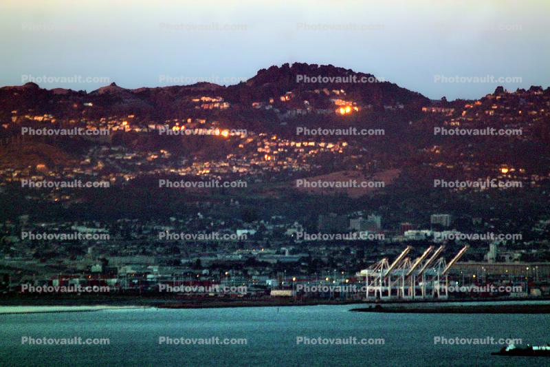 East Bay Hills, Port of Oakland, California, cranes