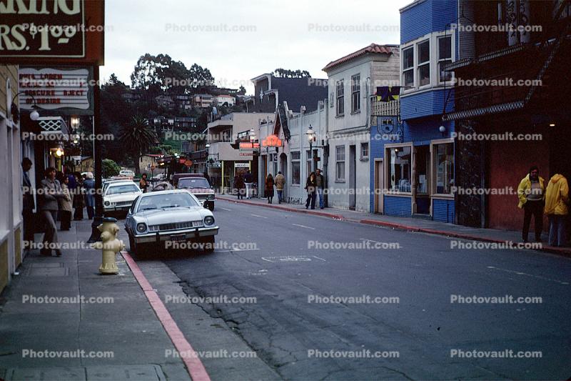 Cars, automobile, Downtown Tiburon, 1978, 1970s