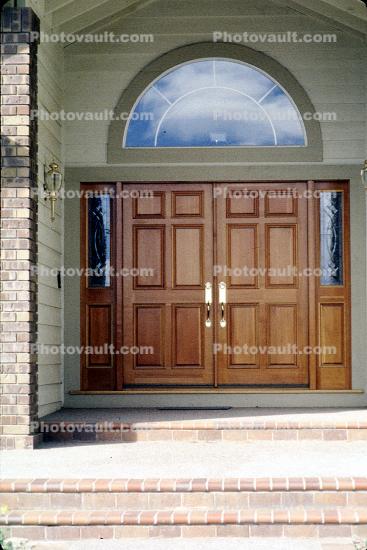 Wooden Door, Steps, Arch, Entry, Entryway