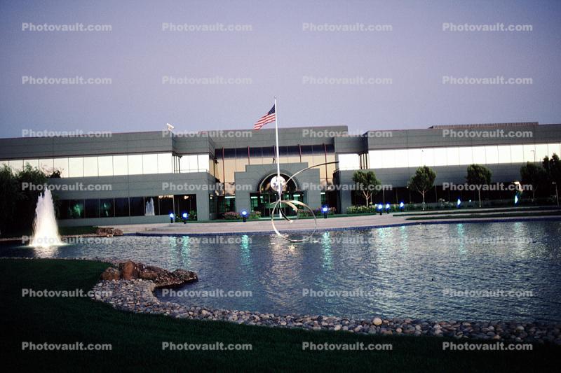 Water Fountain, buildings, company, business, Headquarters, Sunnyvale, Silicon Valley