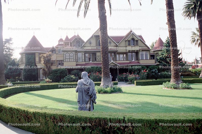 Winchester Mystery House, Statue, Garden, landmark building