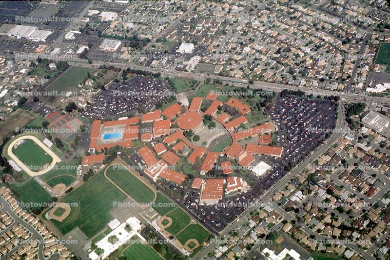 Chabot College, Red Roofs, Tracks, Baseball Fields, Urban, Hayward, Depot Road