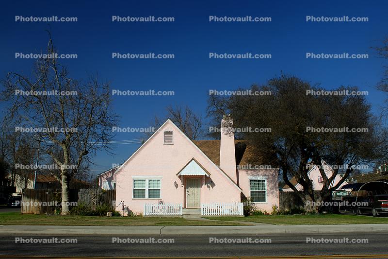 Trees, fence, home, house, housing, single family dwelling unit, building