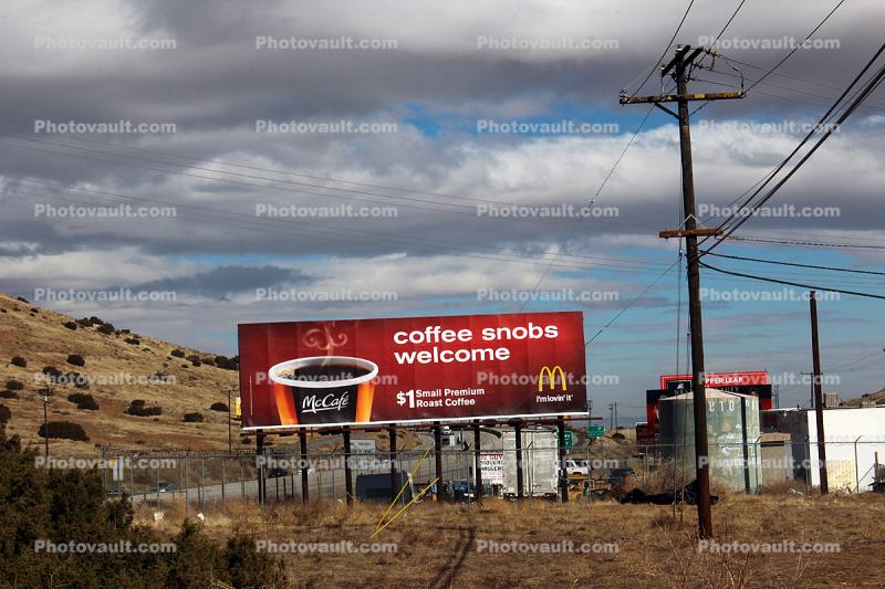 Coffee Billboard, Mojave Desert, Antelope Valley, Kern County