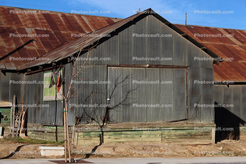 Barn, corrugated metal, rusty