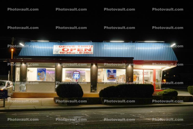 Main Street Fosters Freeze Fast Food, Night, Nighttime, Barstow, San Bernardino County