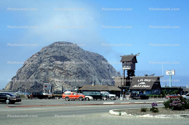 Waterfront, Morro Rock, Car, Automobile, Vehicle, Volcanic Plug