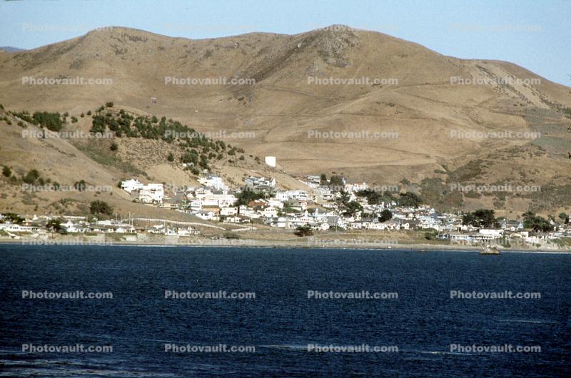 Hills, Buildings, shore, Homes, Houses, Estero Bay, Cayucos