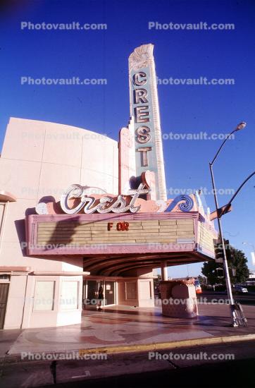 Crest Theater, Art Deco, art-deco, marquee