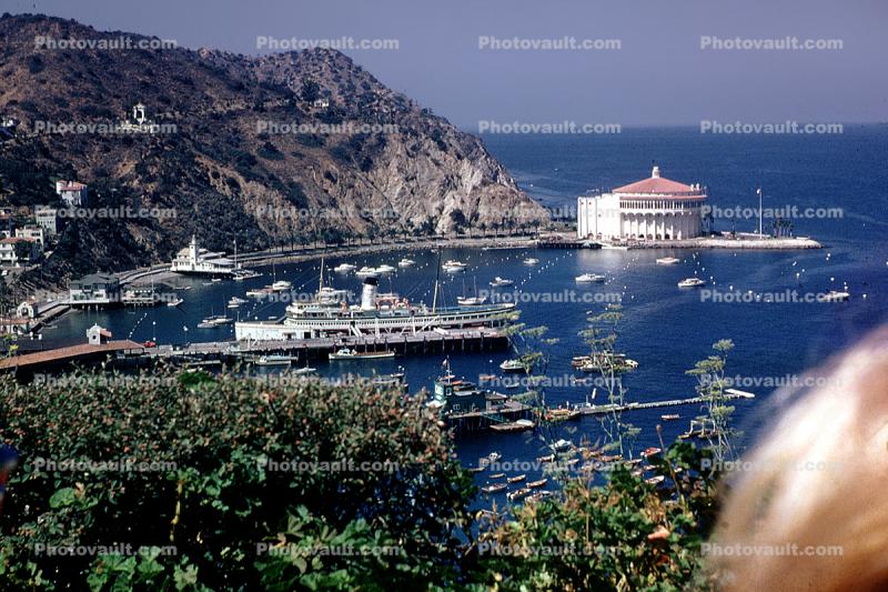 The Casino, SS-Catalina, Avalon Harbor, Pier, Catalina Island, 1960s, Harbor