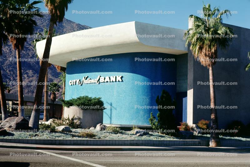City Naational Bank Building, downtown, Palm Springs, December 1963, 1960s