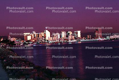 San Diego Skyline, Sunset, Sunclipse, buildings, cityscape, dawn, dusk, twilight