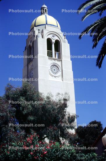California Bell Tower, Balboa Park, outdoor clock, outside, exterior, building