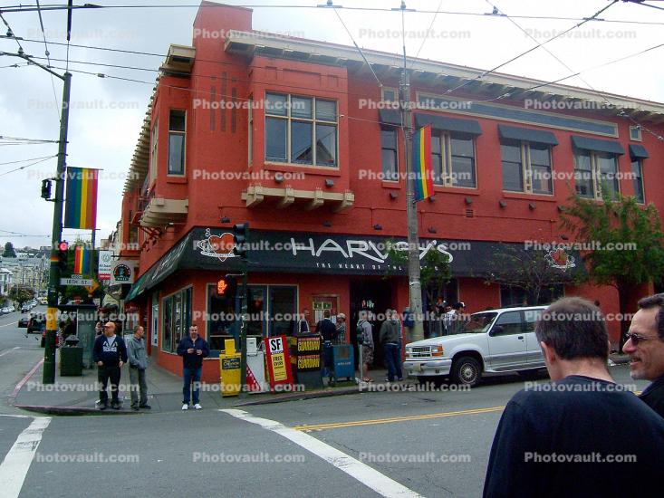 Harvey's, Building, landmark, crosswalk, Castro Street