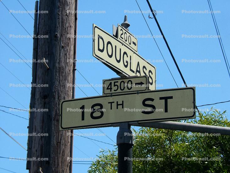 Douglass & 18th Street, Castro District, Street Sign